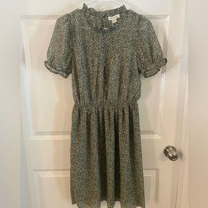 Large Monteau green floral dress